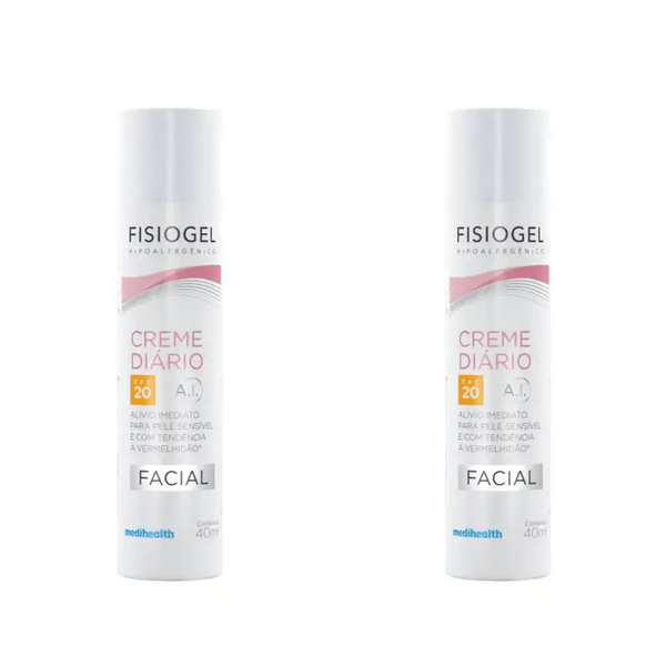 Kit com 2 Unidades de Creme Facial Fisiogel Ação Calmante FPS20 - 40ml