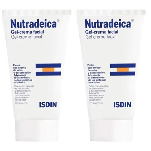 Kit com 2 Unidades de Isdin Nutradeica Gel Creme Facial 50ml