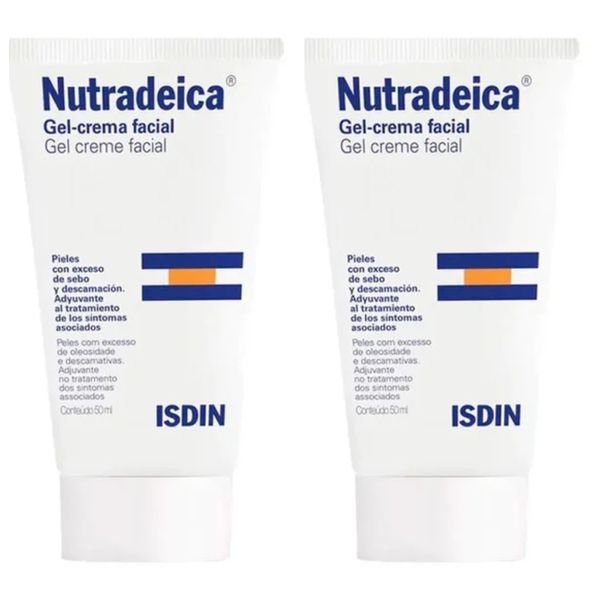 Kit com 2 Unidades de Isdin Nutradeica Gel Creme Facial 50ml