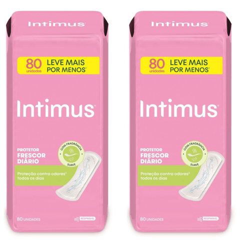 Kit com 2 Unidades de Protetor Diário Intimus Frescor Diário 80 unidades cada