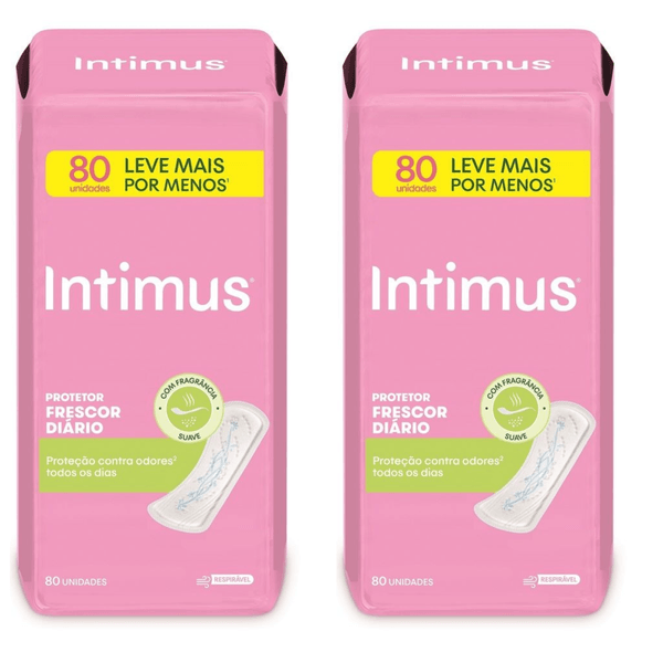 Kit com 2 Unidades de Protetor Diário Intimus Frescor Diário 80 unidades cada