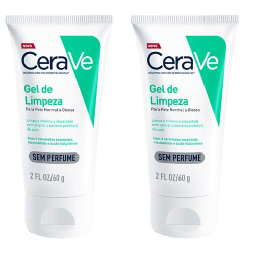 Kit com 2 Unidades de Cerave Gel De Limpeza Facial 60g