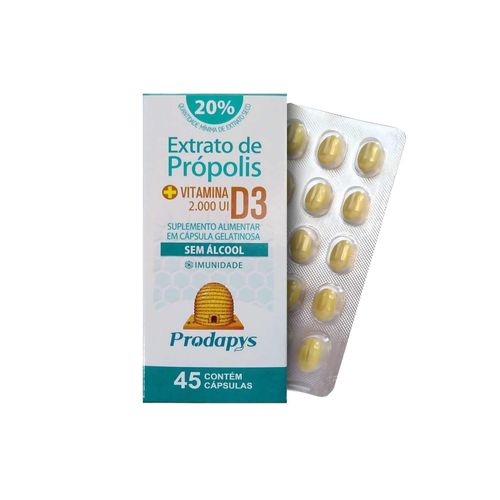 Extrato de Própolis C/Vitamina D3 45Caps - Prodapys