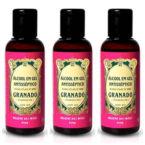 Kit com 3 Unidades de Granado Álcool Em Gel 85g