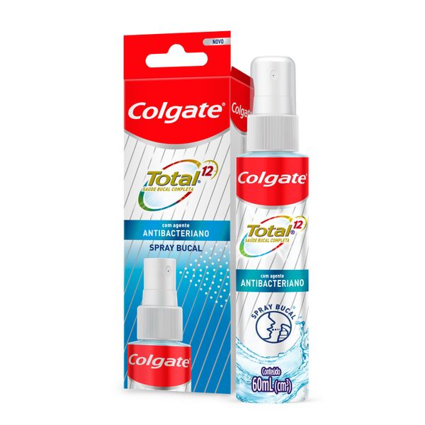 Kit com 2 Unidades de Spray Bucal Colgate Total Com Agentes Antibacterianos 60Ml