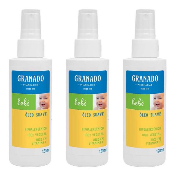 Kit com 3 Unidades de Granado Óleo Bebê Tradicional 120ml