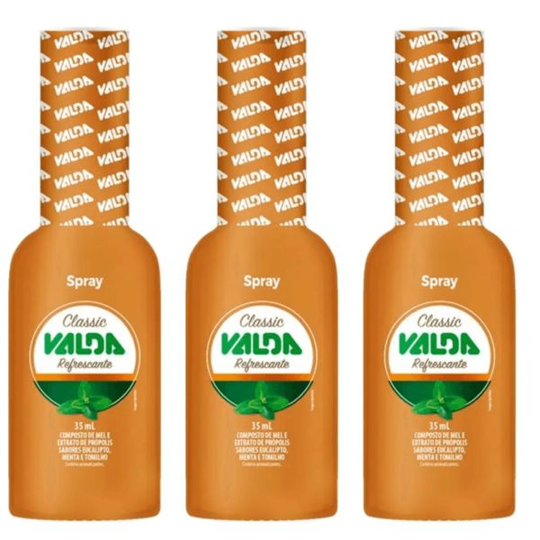 Kit com 3 Unidades de Valda Classic Sabor Eucalipto, Menta E Tomilho Spray 35Ml