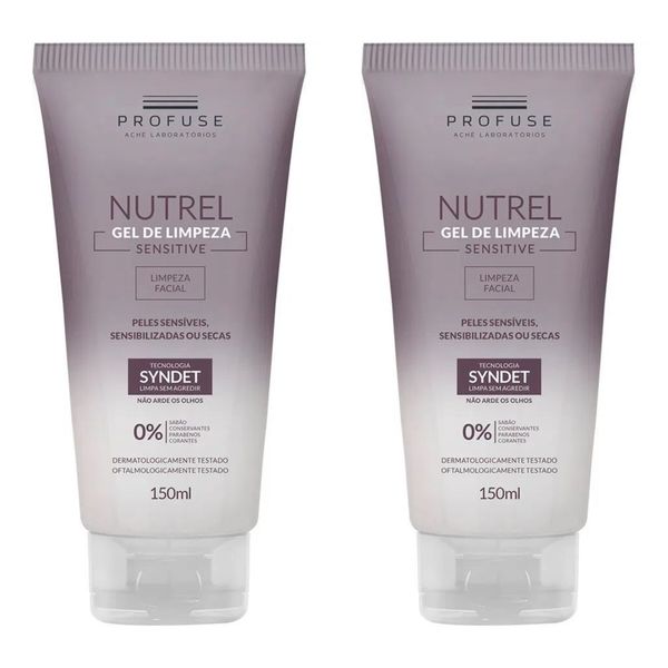 Kit com 2 Unidades de Nutrel Gel De Limpeza Sensitive 150ml Profuse