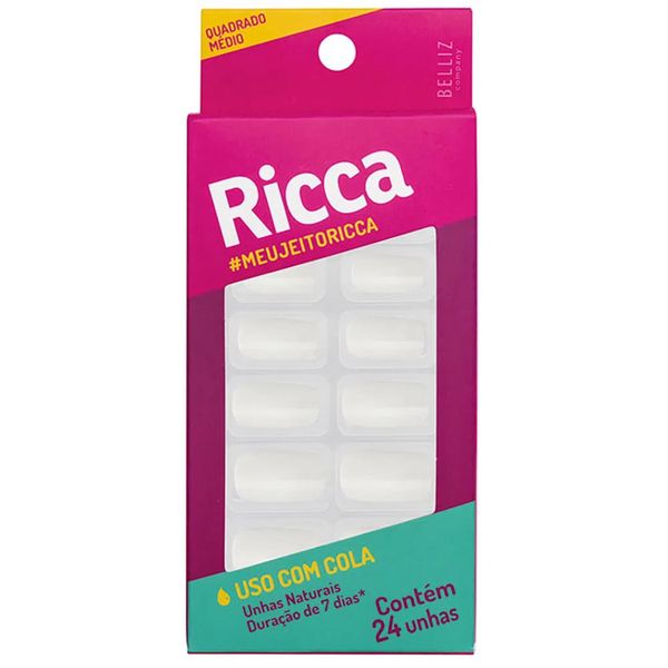 Unhas Ricca naturais quadrado médio 1320
