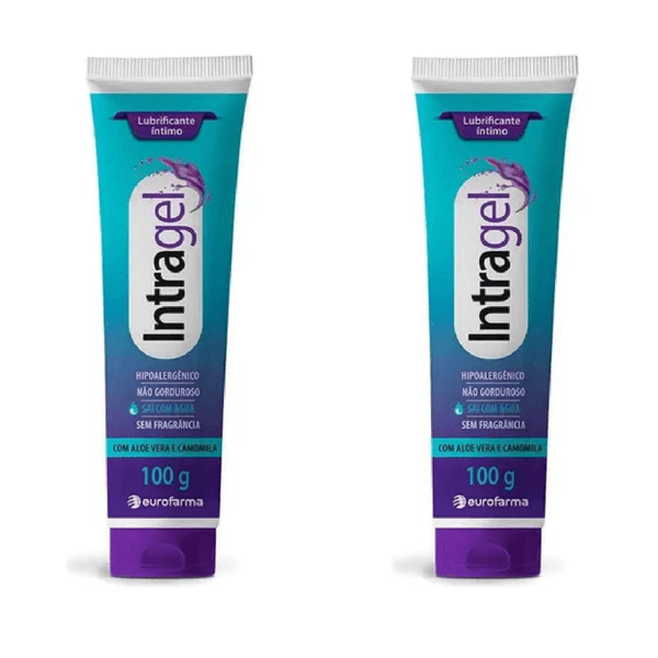 Kit com 2 Unidades de Lubrificante Íntimo Intragel Eurofarma 100g