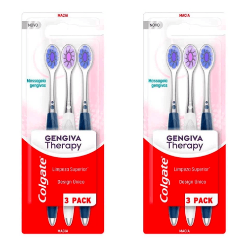 Kit com 2 Unidades de Escova Dental Colgate Gengiva Therapy Macia 3 Unidades cada