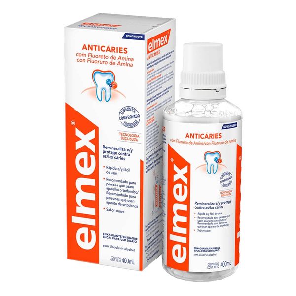 Kit com 2 Unidades de Enxaguante Bucal Elmex Anticaries 400ml