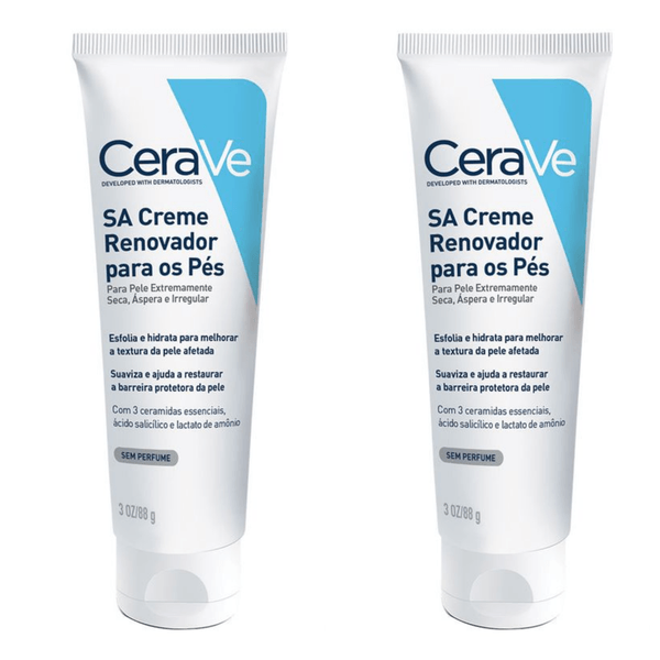 Kit com 2 Unidades de Cerave Creme Renovador De Pés - 88ml