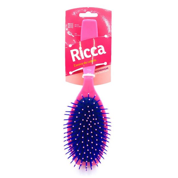 Escova Ricca Pink Oval Almofadada