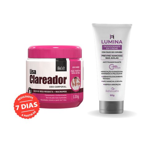 Clarear Virilha Axila Rosa Mosqueta + Antitranspirante Creme