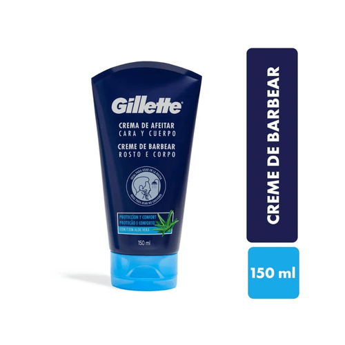 Gillette Creme de Barbear Rosto e Corpo com Aloe Vera 150ml Gillette Creme de Barbear Rosto e Corpo com Aloe Vera 150ml