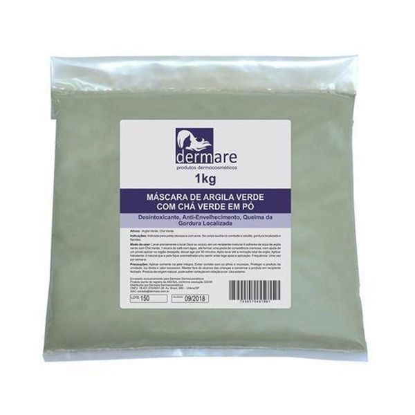 Argila Verde Com Chá Verde 1kg - Dermare