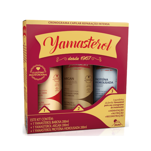 Kit Yamasterol Cronograma Capilar Reparação Intensa Yamá