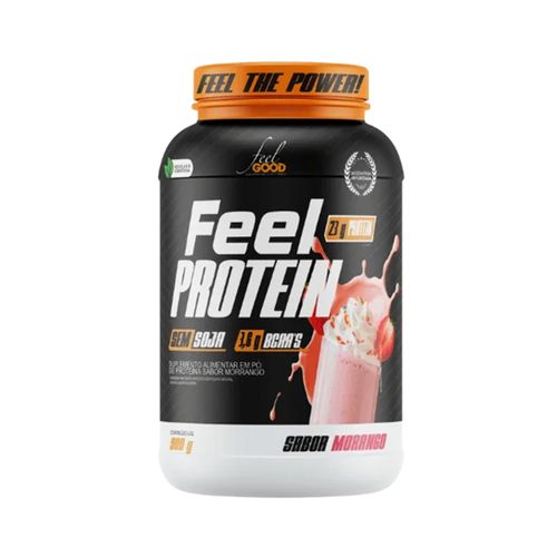 Whey Protein 900g Feel High Protein Stevia Morango Feel Good