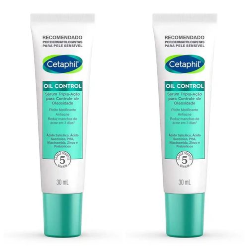 Kit com 2 Unidades de Cetaphil Sérum Facial Oil Control Tripla Ação 30ml