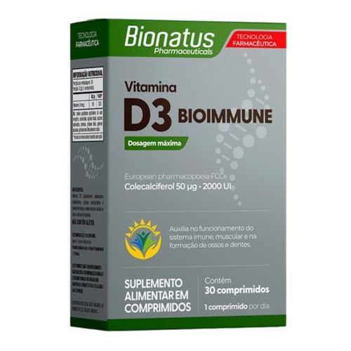 Vitamina D3 Bioimmune Bionatus 30 Comprimidos