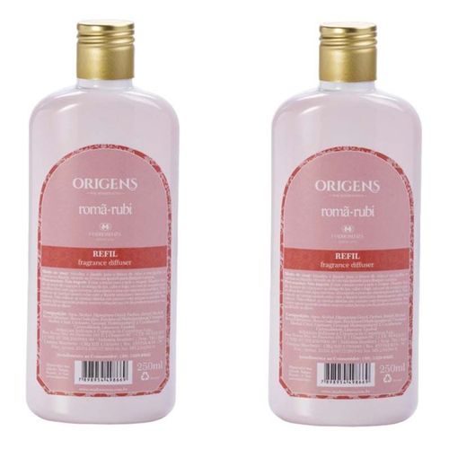 KIT 2 Refil Difusor de Aromas Romã Rubi Madressenza 250ml incolor