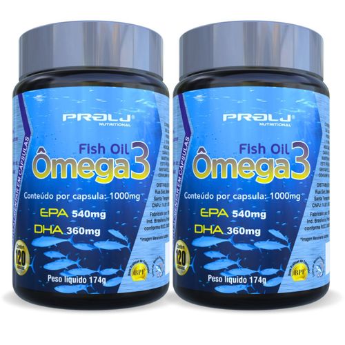 ÔMEGA 3 FISH OIL 1000MG 120 CÁPSULAS KIT 2