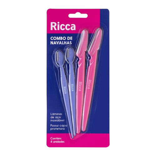 Navalha Para Sobrancelha Ricca (4 Unid)