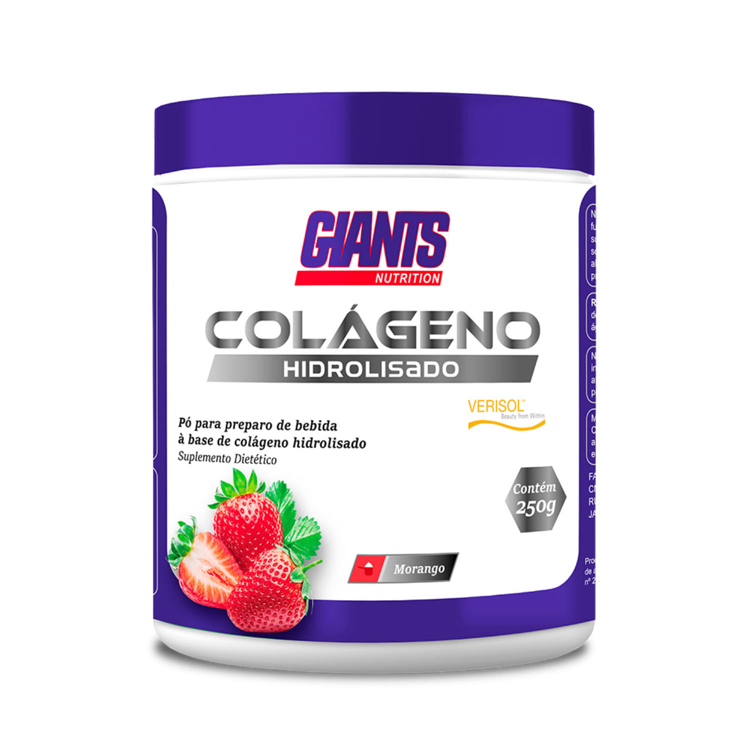 Colageno Hidrolisado Verisol Morango 250g Giants Nutrition