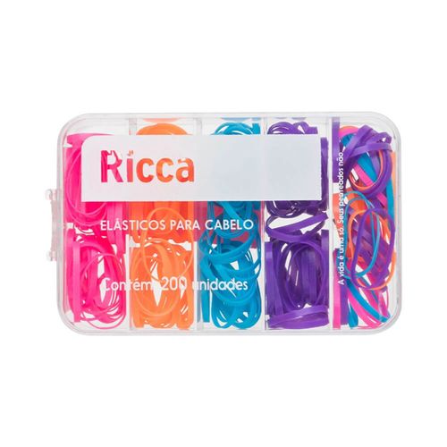 Elasticos Coloridos 200Pcs Com Case Ricca