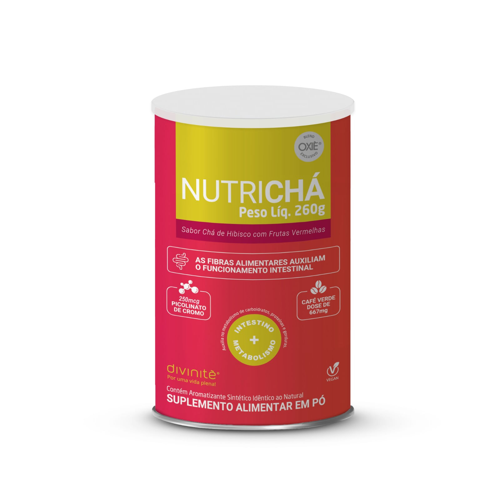 NUTRICHÁ 260 gr Chá de HIbisco com Frutas Vermelhas Divinitè