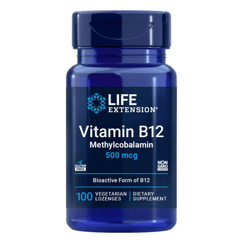 Vitamina B12 Metilcobalamina 500mcg 100 Pastilhas Life Extension
