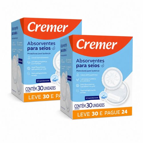 Absorvente Para Seios Cremer Toque Suave 60 Unidades