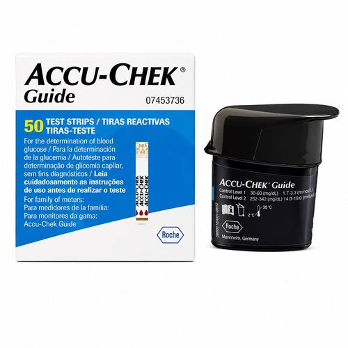 Tiras Reagentes AccuChek Guide Roche 50 Unidades Glicemia