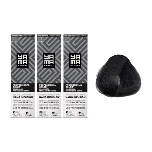 Kit C/3 Colorações Prof Color Nano 3.0 Castanho Escuro