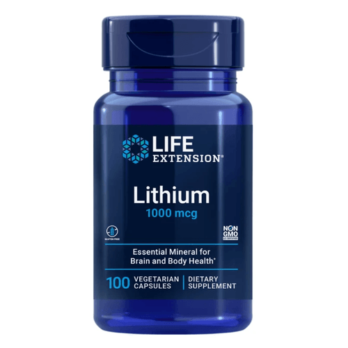 Lithium Orotato de Lítio 1000mcg 100 Cápsulas Life Extension