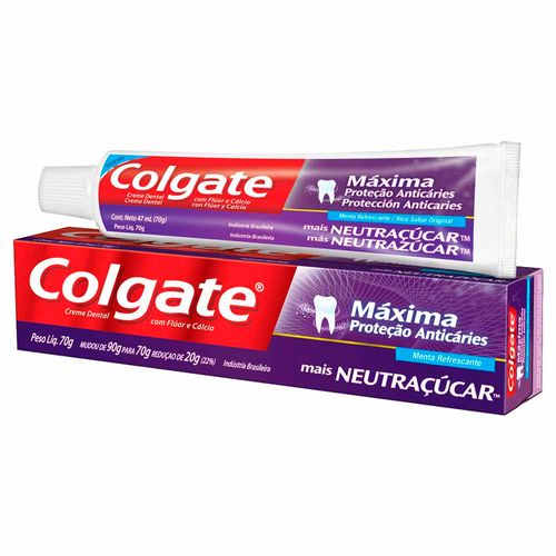 Creme-Dental-Colgate-Maxima-Protecao-Anticarie-Neutracucar-70g Creme-Dental-Colgate-Maxima-Protecao-Anticarie-Neutracucar-70g