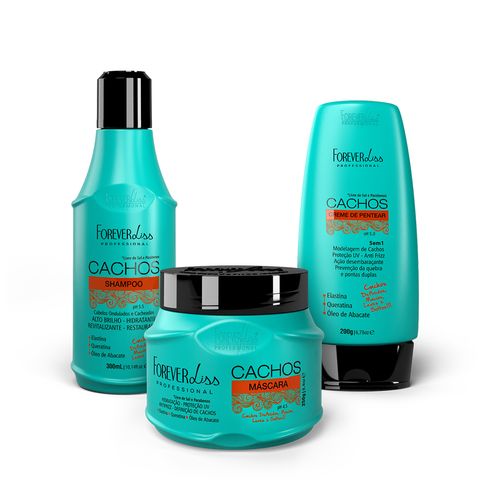 Kit Cachos Com Shampoo, Máscara e Creme De Pentear Forever Liss U