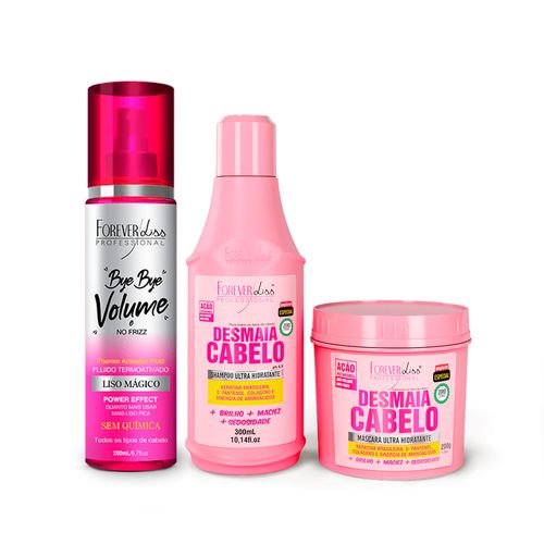 Kit Desmaia Cabelo e Bye Bye Volume Forever Liss ÚNICO