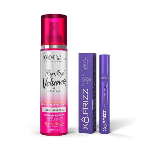 Kit Modelador de Fios Xô Frizz e Bye Bye Volume 200mL Forever Liss U