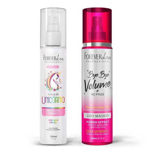 Kit Protetor Térmico Magia de Unicórnio e Bye Bye Volume Forever Liss U