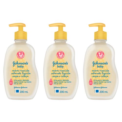 Kit-Sabonete-Liquido-Johnsons-Baby-Recem-Nascido-200ml-3-Unidades-Drogaria-SP-9001126