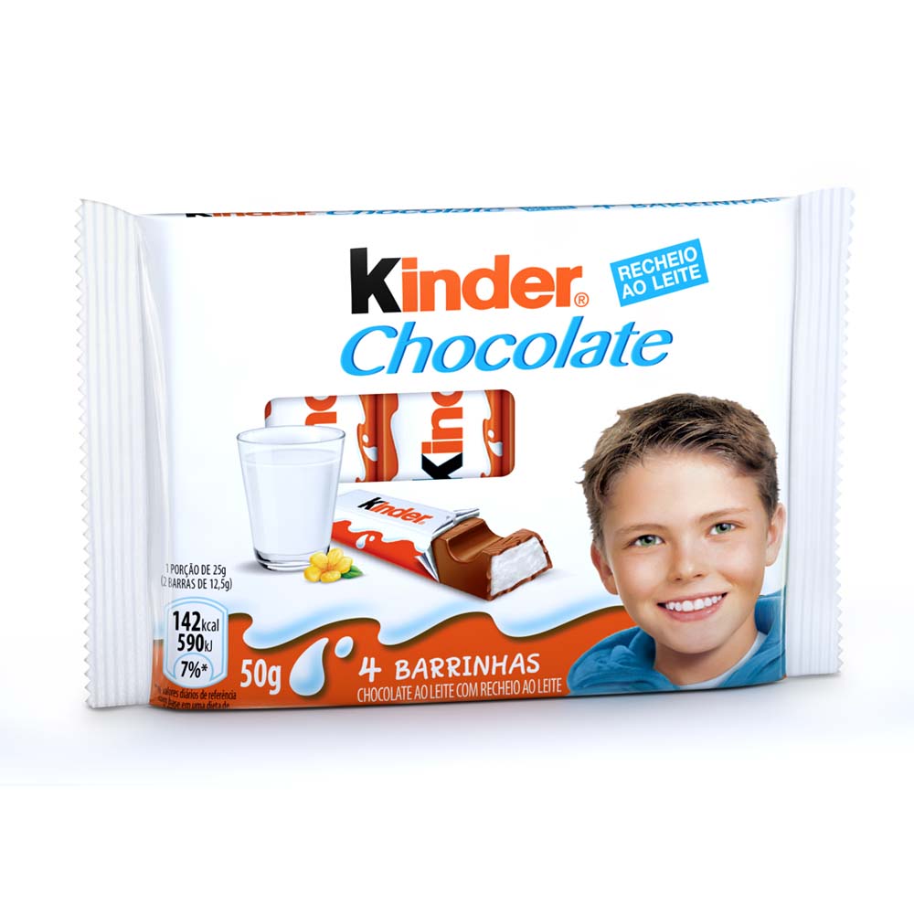 Kinder Chocolate Ao Leite 4 Unidades 50g