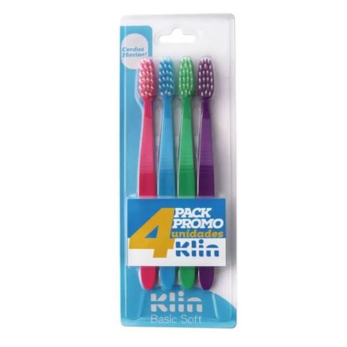 Escova De Dentes Klin c/4 Unidades Basic Soft