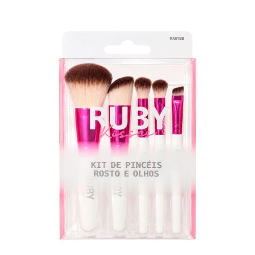 Kit Ruby Kisses Pincéis para Rosto e Olhos - 5 Peças NULO