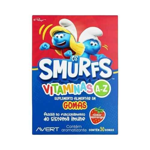 Vitamina Smurfs A-Z Sabor Morango C/30 Gomas