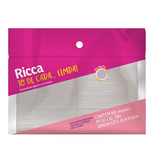 Quadradinho De Algodão 80Pçs Ricca