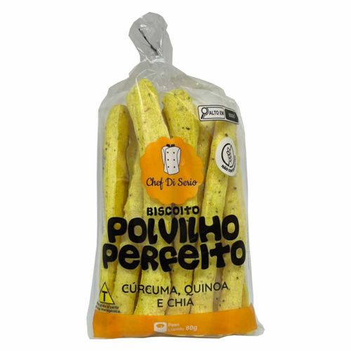 Biscoito de Polvilho Cúrcuma Quinoa e Chia Chef di Serio 80g