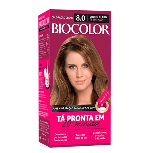Tinta de Cabelo Biocolor Mini Cor: 8.0 Louro Claro Radiante