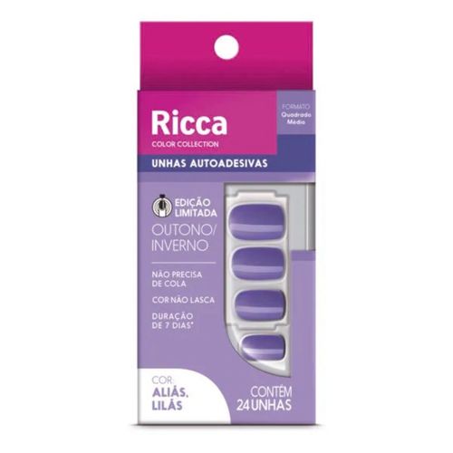 Unhas Ricca Color Collection Out/Inver Alias, Lilás Unhas Ricca Color Collection Out/Inver Alias, Lilás